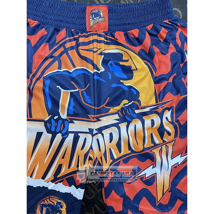 Pantalone Golden State Warriors Mitchell & Ness Naranja Azul